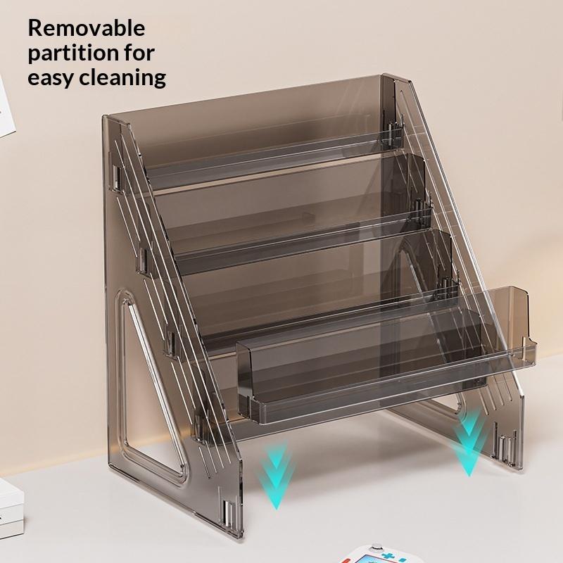 Multifunction Acrylic Desk Organizer DIY Pen Storage with Spacious Compartments for Office and School