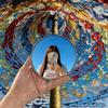 Metal Hand-held Selfie Mirror Silver Mini Size Convex Mirror Compact Wide-Angle Reflection Pocket Mirror Travel Photography