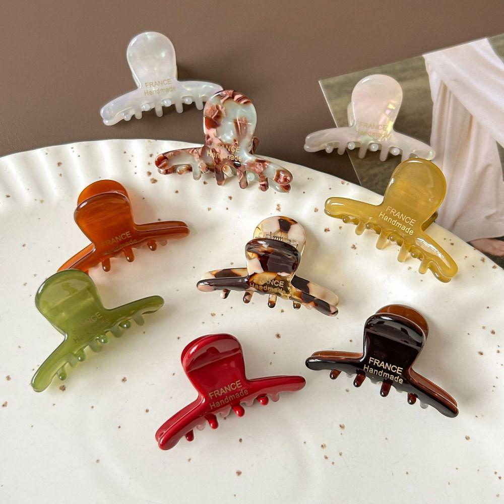 Mini Acetic Acid Hair Claw Colorful Acetic Acid Side Clip Sweet Small Shark Clip  Girls