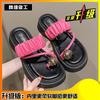Popular casual vacation style small man heightened thick bottom wear-resistant beach cool slippers waterproof table one-word slippers women's tide