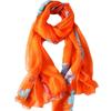 Foulard en soie pour l'été Foulard en gaze polyvalent pour femmes Été fin Super grand Protection solaire Serviette de plage fine Châle foulard à dégradé de couleurs