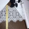 3m x 16.5cm White Chantilly Lace, Non-stretch French Eyelash Lace Fabric for Sewing, Bridal Dress, Dress, Lingerie, Bra, Underwear, Garment, Crafting