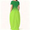 Women Crew Neck Short Sleeve Tunic Dress Plus Size Flowy Design For Summer Casual Shopping Trips