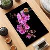 1Pcs Rubber Drying Mat With Retro Moroccan Orchid  Print For Coffee Shop Kitchen Carpet Tableware Durable Diatom Mud Table Mat Pet Mat Coffeeware