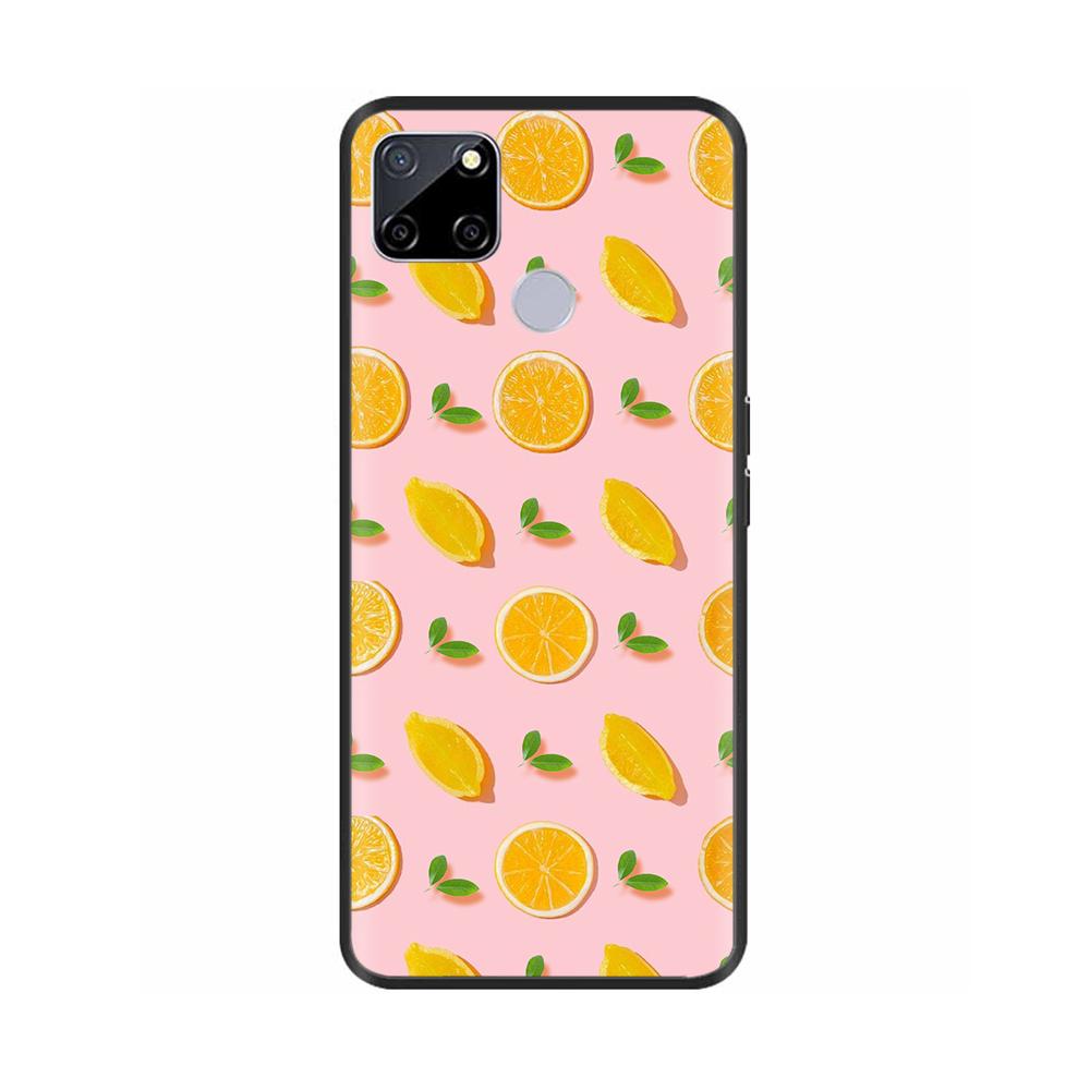 For Realme C25 Case C25s Soft Cute Cover for OPPO Realme C25Y C21Y Silicone Black TPU Phone Case For OPPO Realme C21 Flower Capa