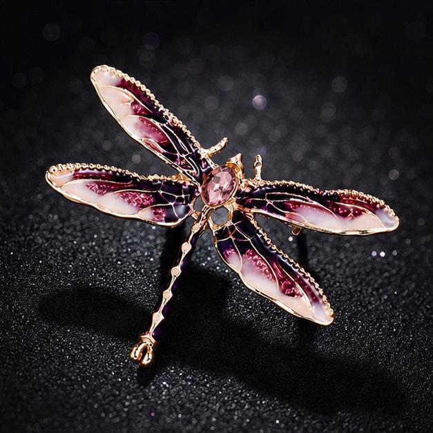 Elegant Rhinestone Dragonfly Brooch: Women's Fashion Accessory & Exquisite Corsage Pin