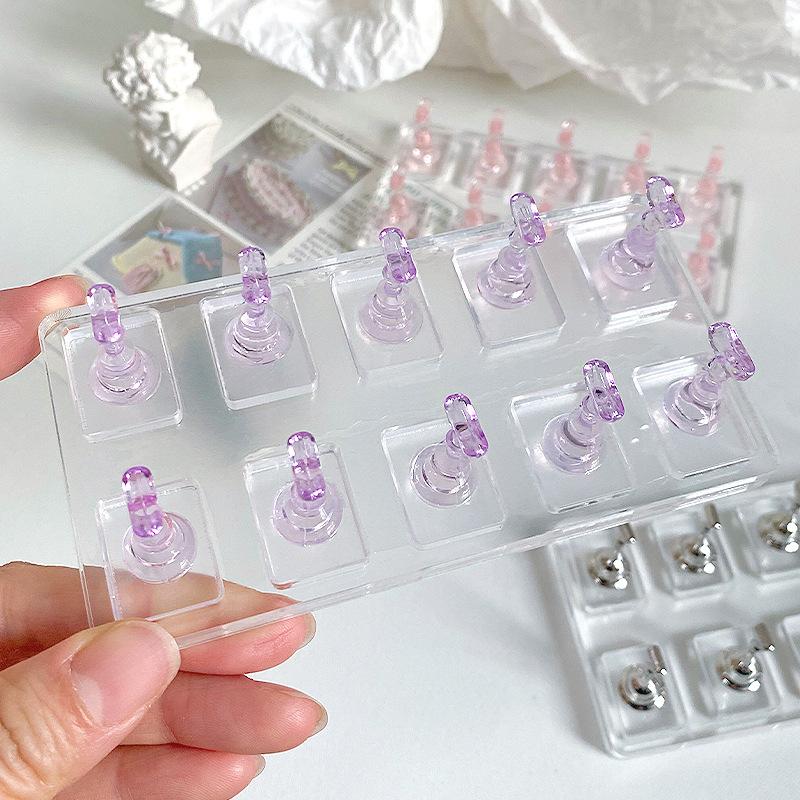 1/5/10 Grid Non-Magnetic Nail Display Nail Display Stand Tips Holder Nail Practice Stand Fingernail DIY Manicure Stand Tools