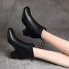 Women's Chunky Heel Genuine Leather Ankle Boots, Soft Cotton Lined, Plus Velvet, 2025 Winter New Martin Style.