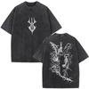 Unisex Washed Anime Berserk Guts T-shirts Swordsman Gatsu Sacrifice Zodd Cosplay T Shirt Oversized Cotton Vintage T Shirts Streetwear