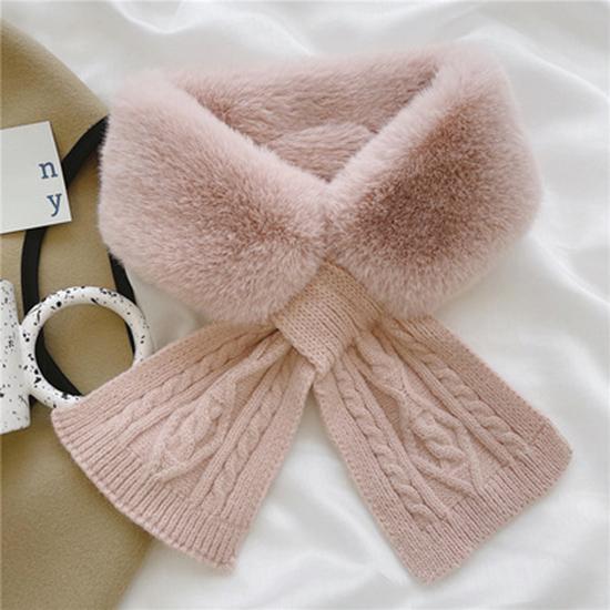 

Женский осенне-зимний утолщенный искусственный мех кролика выдры теплый вязаный плюшевый воротник воротник с перекрещивающимся мехом «рыбий хвост»