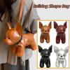 Bulldog Shape Animals Shoulder Bag Pu Leather Cartoon Crossbody Bag Casual Bulldog Dog Bag  Outdoor