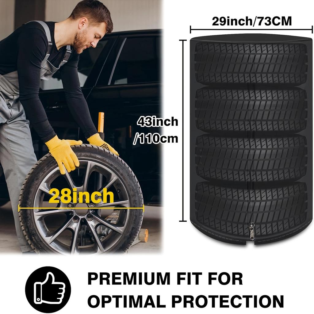 1PC Heavy-Duty Tire Cover - Waterproof, UV-Resistant, Anti-Aging & Durable Outdoor Tire Storage