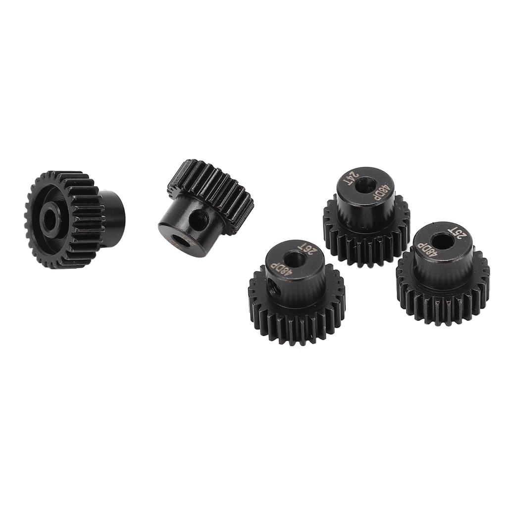 5 Pcs RC Pinion Gear Set 48DP 0.53M 3.175mm 23T 24T 25T 26T 27T Chromium Molybdenum Alloy Steel