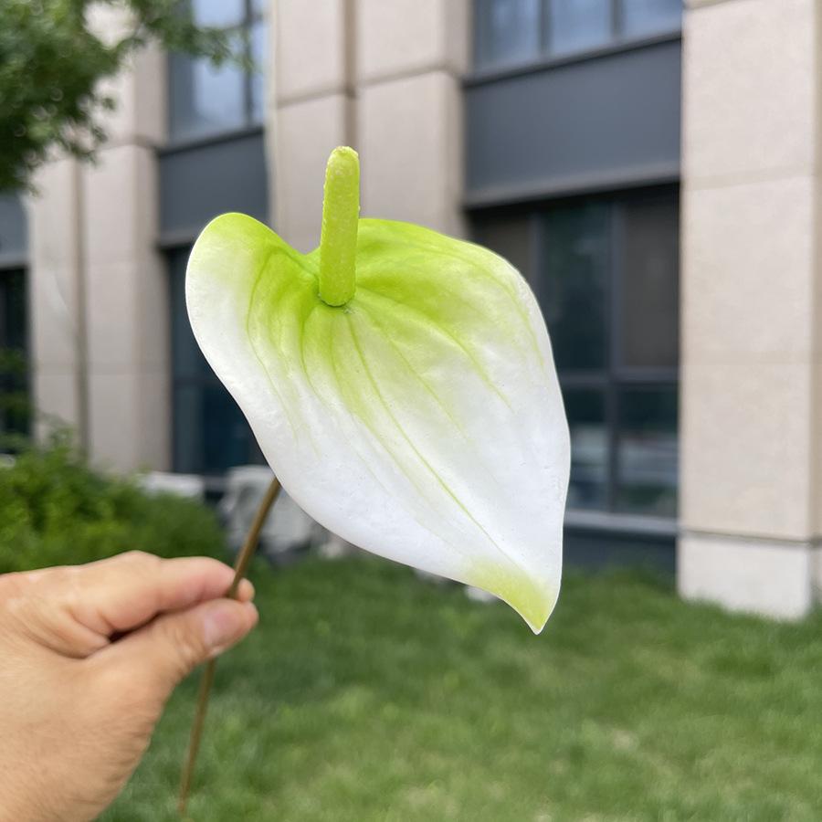 10ks Mini Anthurium Umělé Květiny Falešné Stonky Alokasie pro Svatbu Domácí Květinové Uspořádání Dekorace