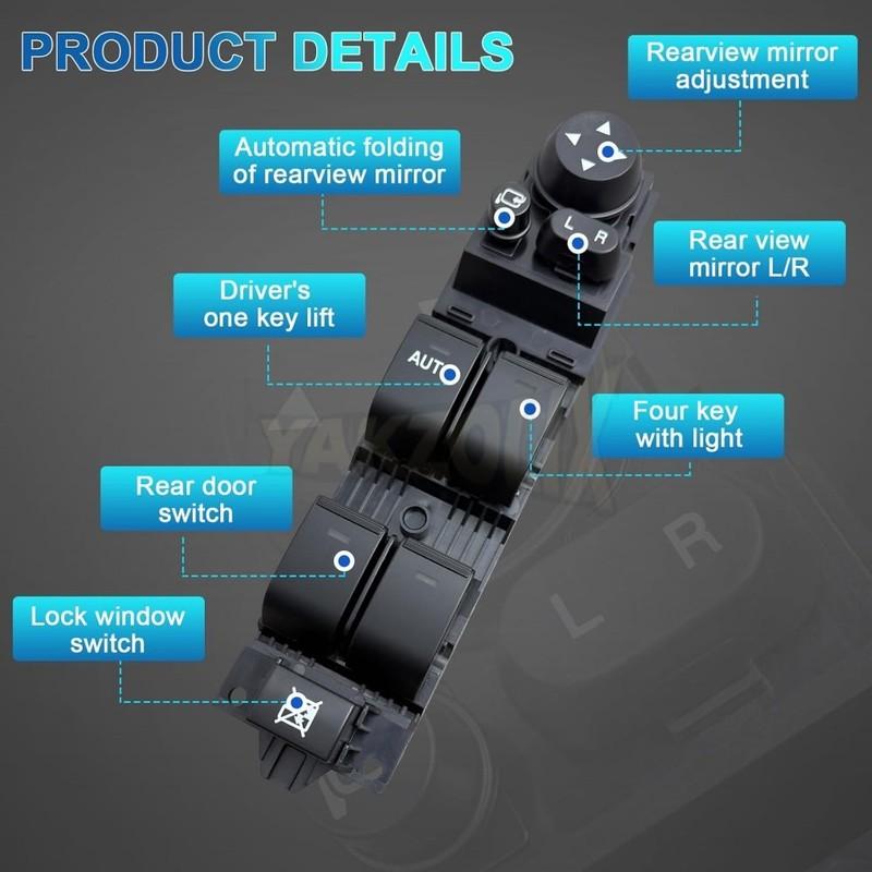 BEK6-66-350 For Mazda 3 2011 2012 2013 2014 2015 2.0L 1.6L Front Left Electric Power Master Window Control Switch Lifter Button