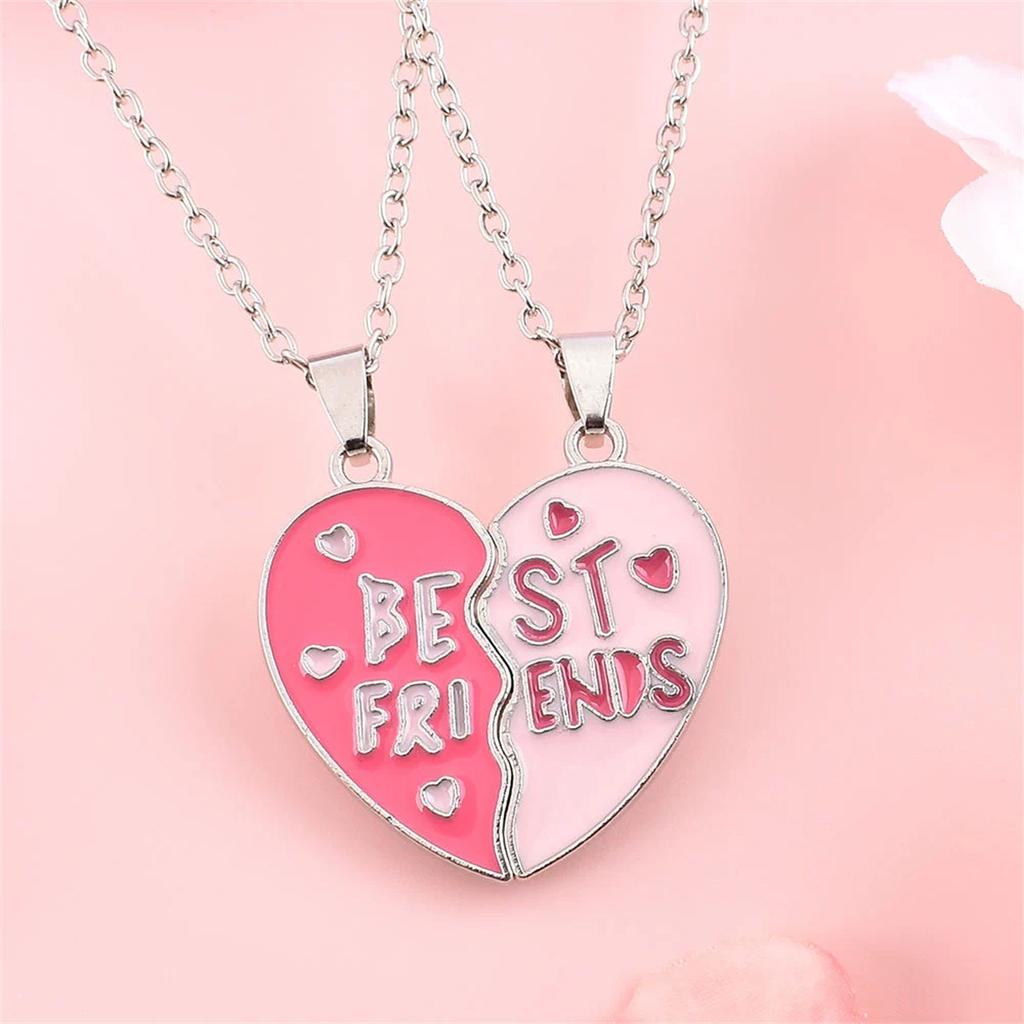 2Pcs Cartoon Charm Love Magnetic Necklace Exquisite Sweet Jewelry Accessories Pendant Birthday Party Daily Decoration Gift 2026