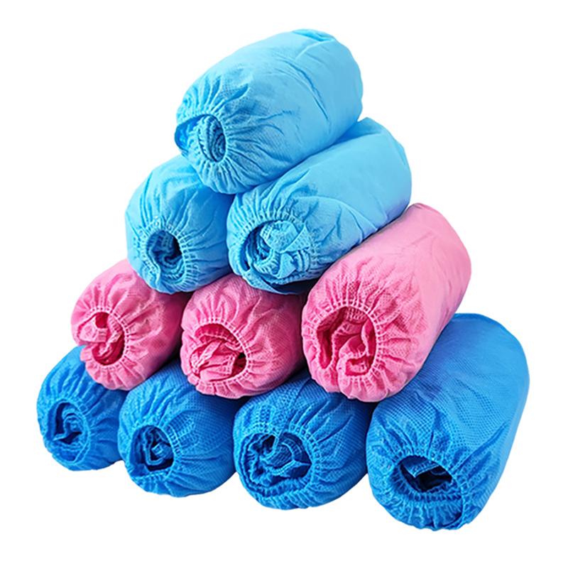 100Pcs Disposable Waterproof Shoe Cover Non-Slip Foot Cover Indoor Non-Woven Fabric Padded Overshoes Rain Mud-Proof Shoe Cover