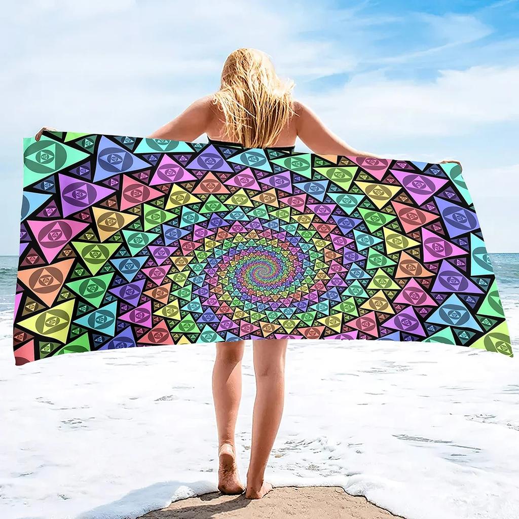 Gothic Graffiti Beach Towel Oversized Rock Hip Hop Style Microfiber Beach Towel Quick-Drying Absorbent Sand Free Bath Towels