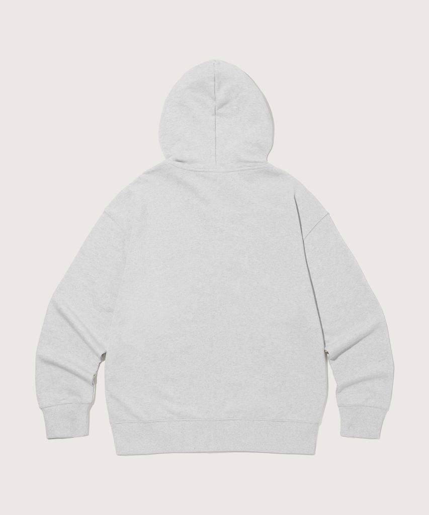 Champion Small Logo Loose Fit Zip-Up Hoodie Light Grey
