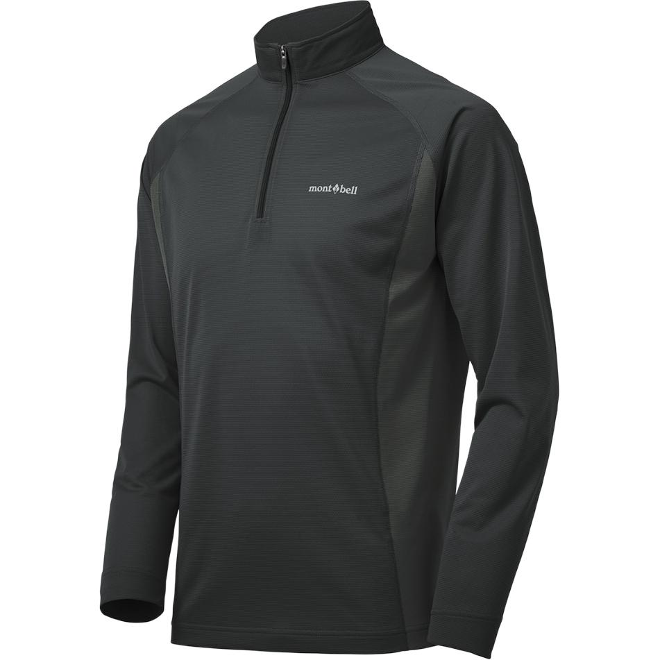 

MONTBELL Монограммная футболка с воротником-стойкой реглан с длинным рукавом Мужская M чёрный