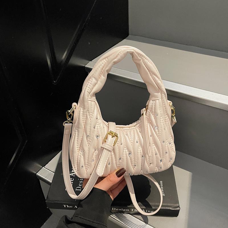 Korean Version of Niche Pleated Dumpling Bag, High-end Sense Trend Versatile Crescent Handbag, Women's Shoulder Messenger Bag