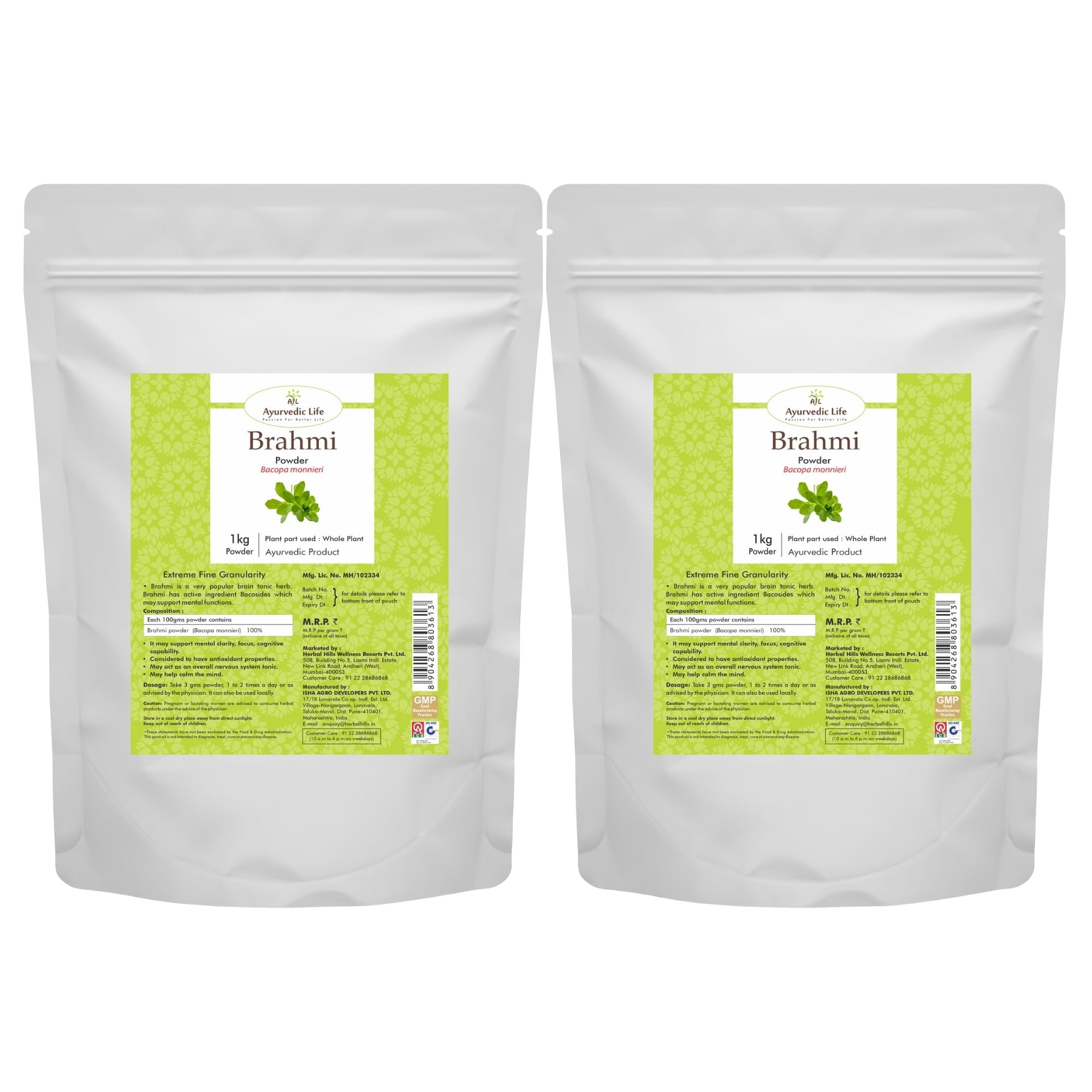 

Ayurvedic Life Brahmi Powder 1 Kg Pack Of 2