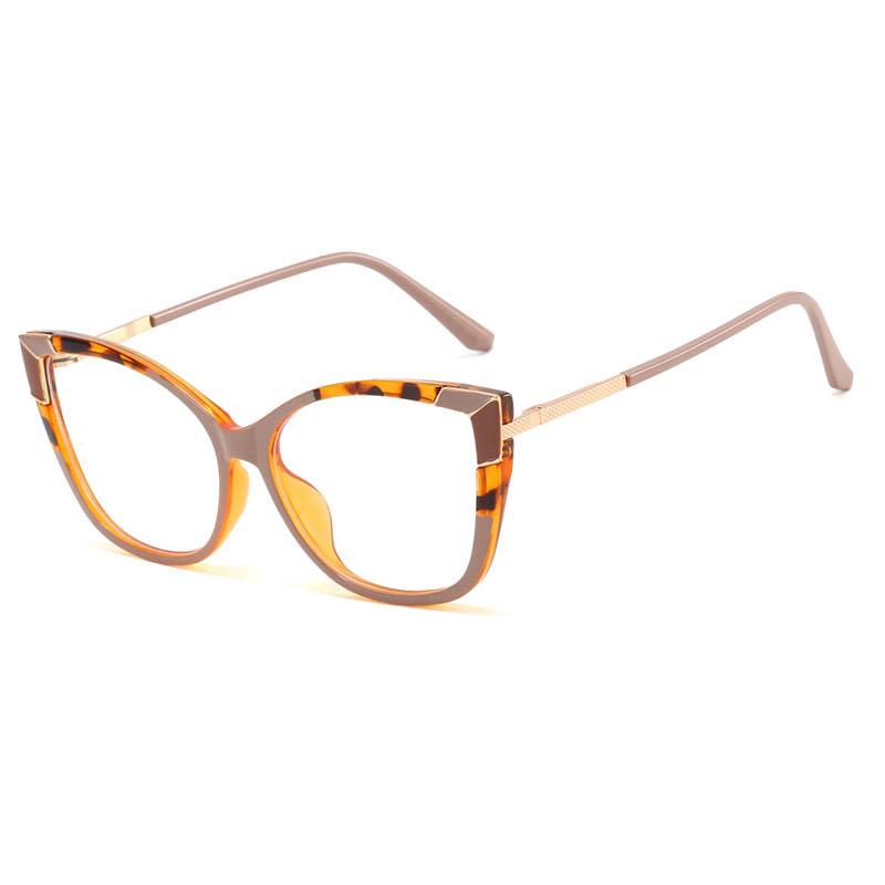 New Arrival Floral Cat Eye Oversized  Women'S Glasses Frame Short Sight Eyewear 0 -0.5 -1 -1.25 -1.5 -1.75 -2.0 To -6