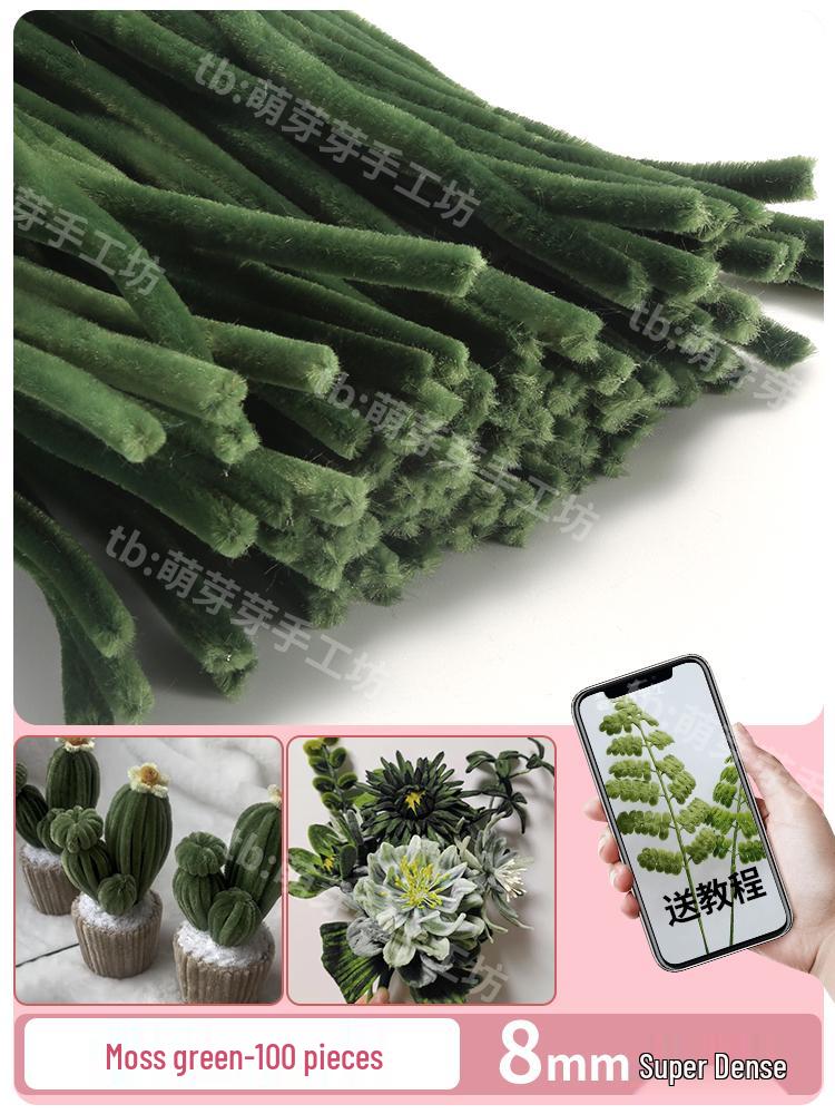 Thickened White Chenille Pipe Cleaners - Mixed Colors for DIY Bouquet Crafts