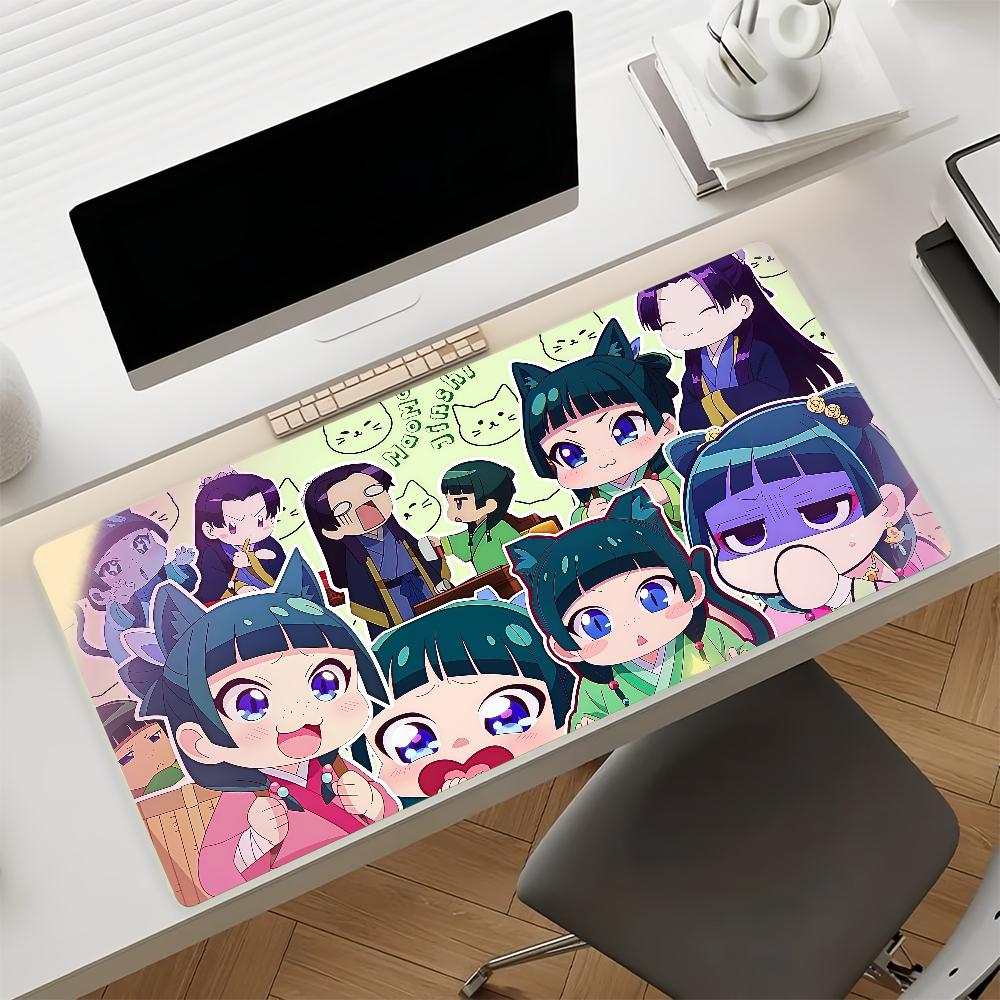 Gaming-Mauspad Schreibtischmatte Rutschfeste Basis Genähte Kanten Chibi Anime-Mädchen Collage Druck Tastaturpad für Gamer Home Office