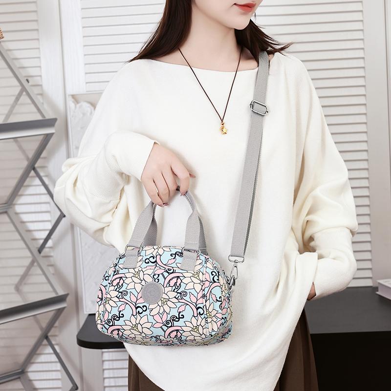 Women's Printed Shoulder Bag Water-Repellent Nylon Handbag