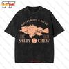 Salty Crew Herren Vintage Oversized T-Shirt Klein Schwarz Baumwolle Groß NY