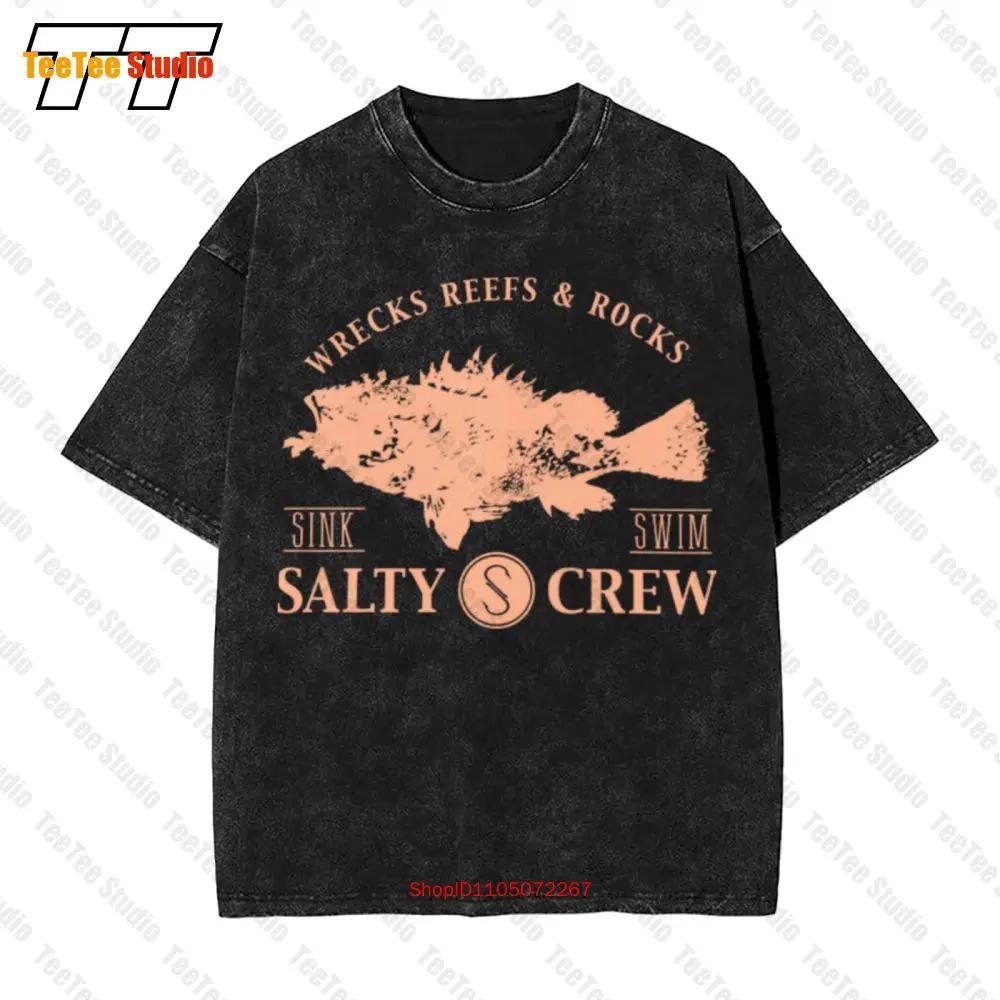 Salty Crew Mens Vintage Oversized TShirt Small Black Cotton Big NY S