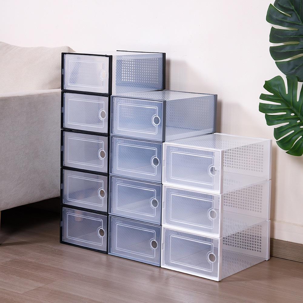 Foldable Multi-color Transparent Dustproof Flip-top Shoe Storage Box for Basketball Shoes