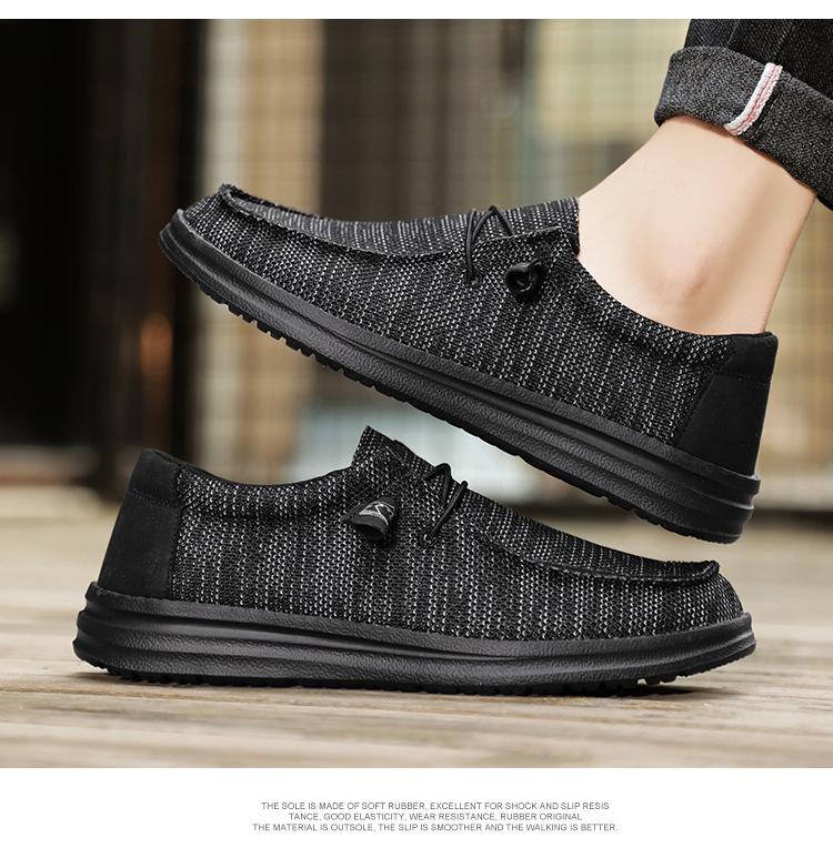 Mocassini da Uomo in Tela Extra Large - Slip-on Casual per Tendenze Transfrontaliere.