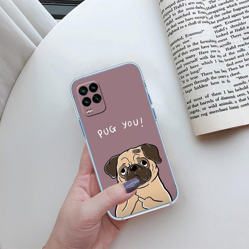 Cute Pug Dog Transparent Phone Case for LG K22 K30 K40 K40S K41 K42 K50 K50S K51 K51S K52 K61 K62 K71 K92 Q60 Q61 V40 V50 V60