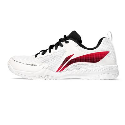 Li Ning Comfortable Simple Shock Absorbing Wear Resistant Breathable Non Slip Low Top Training Shoes Unisex Sneakers White Black Red APTU005-3