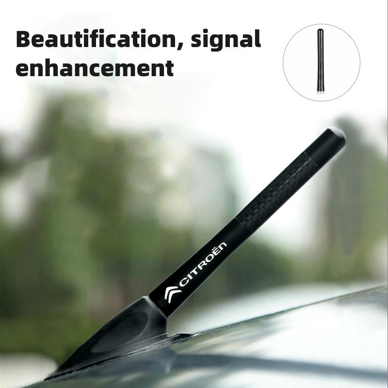 Car Carbon Fiber Antenna Radio Enhanced Signal Accessory For Citroen C4 C3 C5 C1 C2 VTS Berlingo Celysee Xsara Picasso Aircross