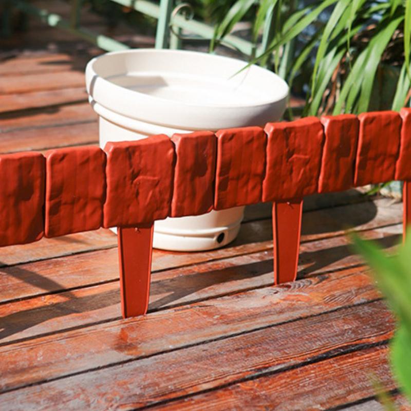 10 Adet Bahçe Çiti Taklit Taş Bitki Destek Kazığı Dış Mekan Kenarlığı Dekoratif Sınır DIY Çim Bahçe Peyzaj Bitki Çiti