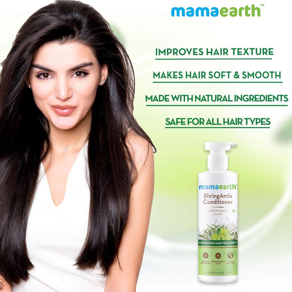 Mamaearth Bhringamla Conditioner 250 Ml Pack For Hair Fall Control Smooth Soft Hair Treatment