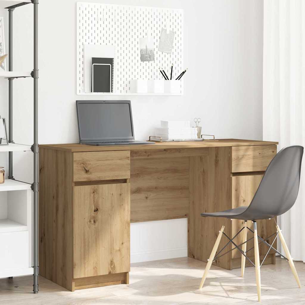 Artisan Oak Writing Desk 140 x 49 x 76 cm Wood Based Material