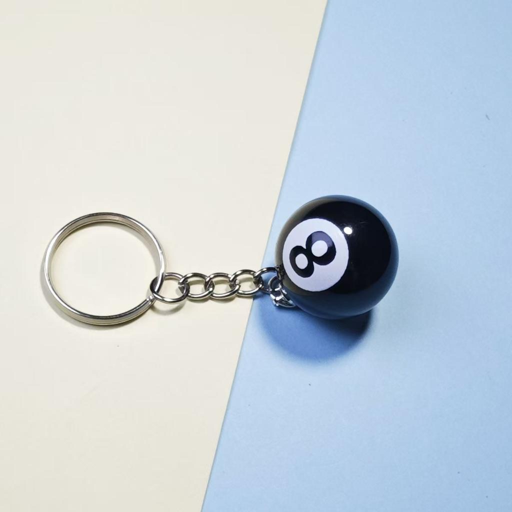 Black No.8 Billiard Keychain Mini Ball Pendant Key Ring Resin Keyring Bar Table Decoration Jewelry Game Souvenir Gift