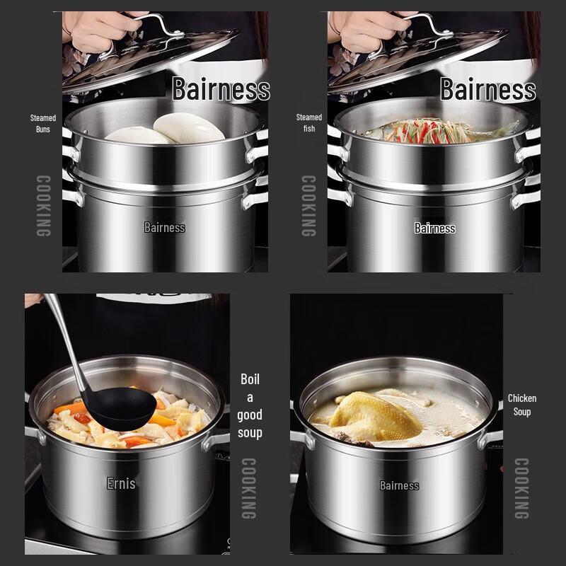 Boernisi Heers 3-Lagen Edelstahl Dampfkochtopf