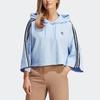 Adidas Originals Embroidered Logo Print Hoodie With Drawstring Women Hoodies Light-Pink Blue IC5460
