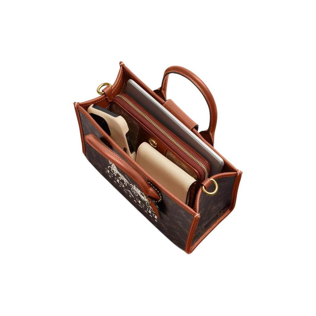 Coach Ace 26 Pferde und Kutsche Druck Tragetasche Einkaufstasche Schulter Crossbody Tasche Beschichtetes Canvas und Kalbsleder Handtasche Mittel Damen Tote CR680-B4TXN