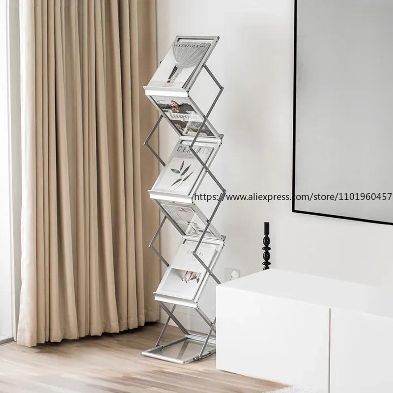 Foldable A4 Aluminum Alloy Display Stand for Exhibitions and Conventions Home Organization and Storage