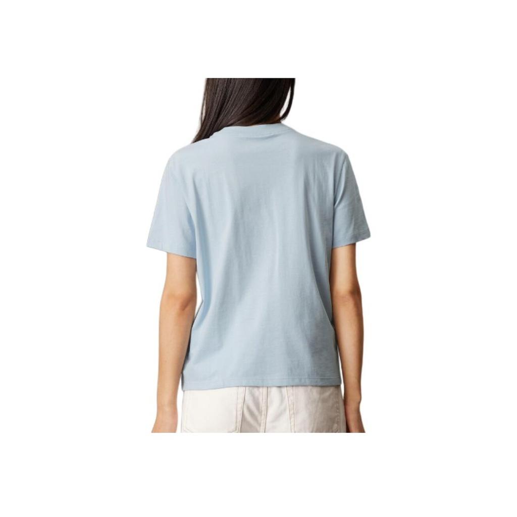Calvin Klein Letter Logo Round Neck Short Sleeve T-Shirt Women T-Shirts Blue 47B865G24Q