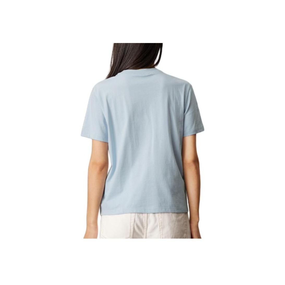 

Calvin Klein Letter Logo Round Neck Short Sleeve T-Shirt Women T-Shirts Blue 47B865G24Q XS