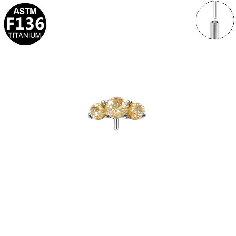 G23 Titanium Alloy Fashionable Medical Grade Piercing Jewelry with Simple Round Zircon Head