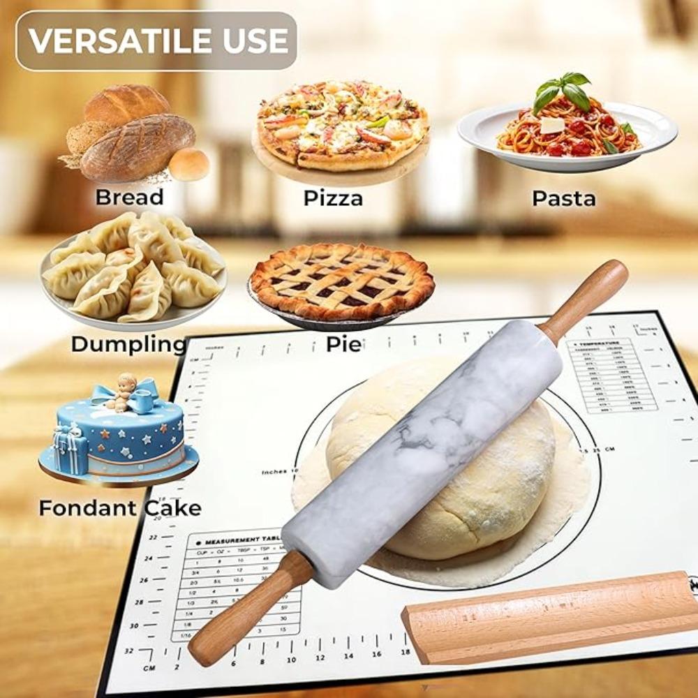 Nonstick Marble Rolling Pin Smooth Surface Rolled-out Dough Stick Dough Roller  Pie
