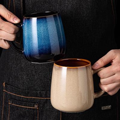Kiln Change Keramiktasse mit großem Fassungsvermögen, Frühstücks-Hafer-Tasse, Milchtasse, Büro-Kaffeetasse, Teetasse, Wassertassen, Haushaltstrinkgeschirr
